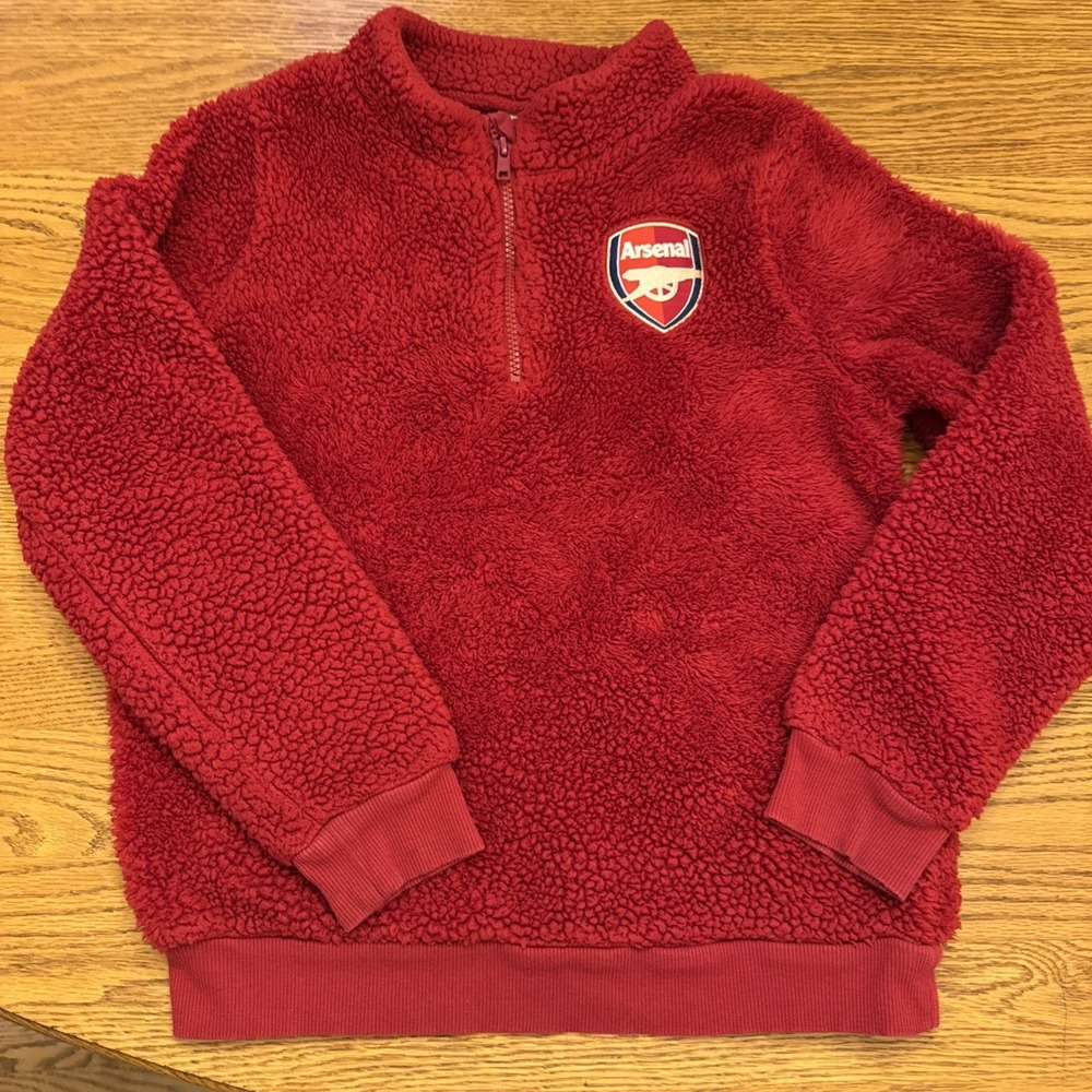 Kids Arsenal FC 1/4‎ Zip Polar Fleece  Jacket  Age 10-11 Yrs Large Red Soccer